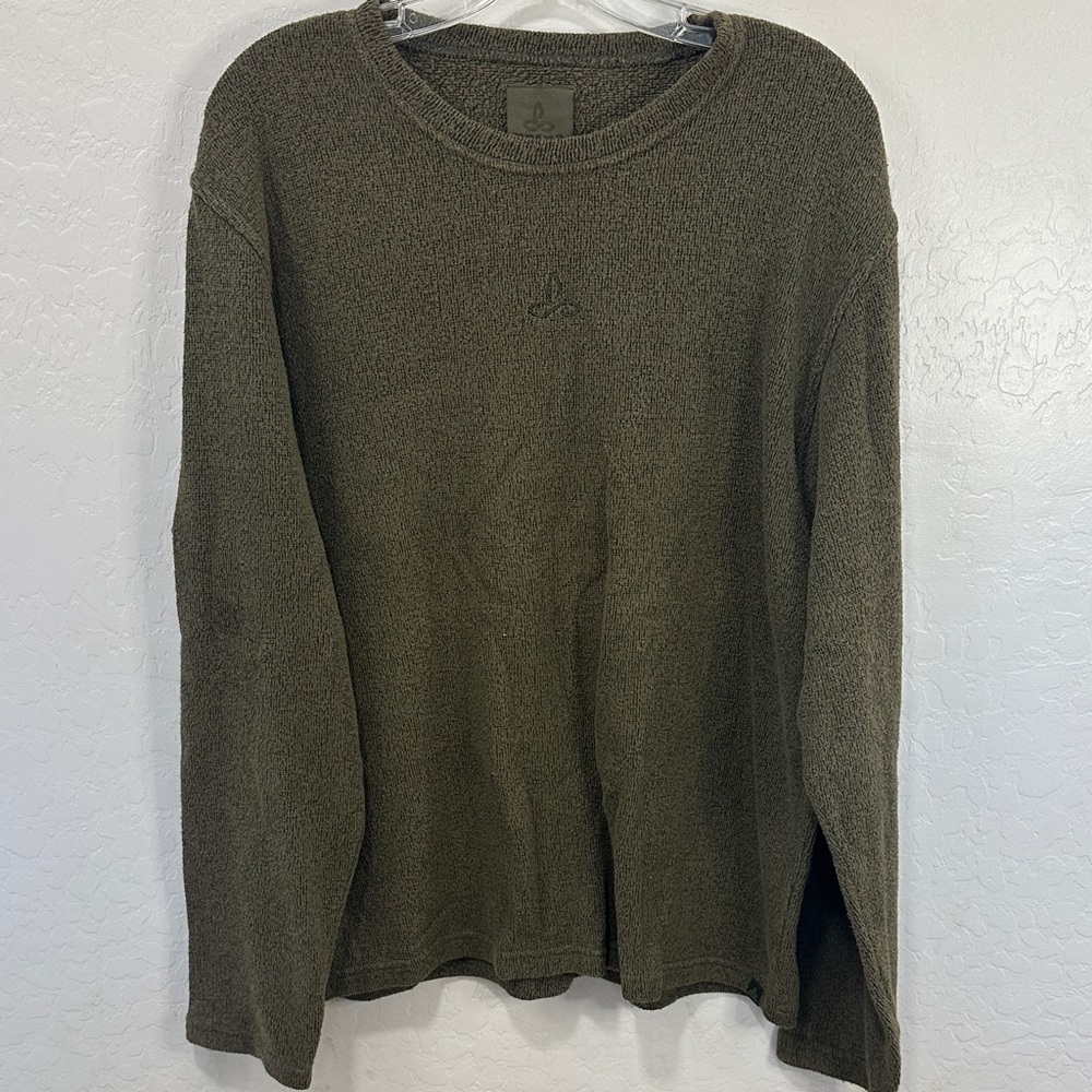 Prana‎ Men's Forest Green Crewneck Sweater XL long sleeve fisherman sweatshirt